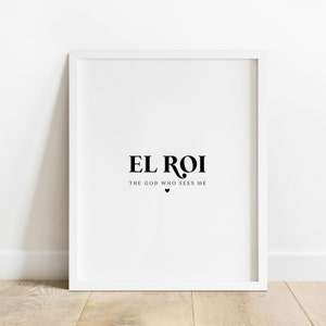 El Roi, The God Who Sees Me Print, El Roi Printable Wall Art, Genesis 16:13, Names of God, Bible Verse Wall Art, Christian Wall Art, El Roi