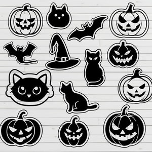Feline Friends & Spooky Delights SVG Bundel - Katten, Jack-o'-Lanterns, Vleermuizen en Heksenhoed - Digitale Download