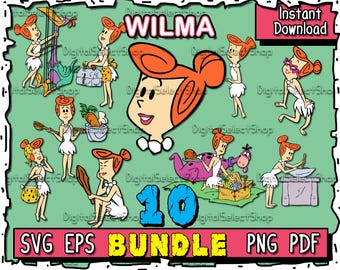 Wilma Flintstones Svg-Bundle, SVG-Pack, PNG, PDF, EPS, Dateien für Cricut,, SVG-Bundle, Cricut Schnitt, Flintstones Paket, Mom