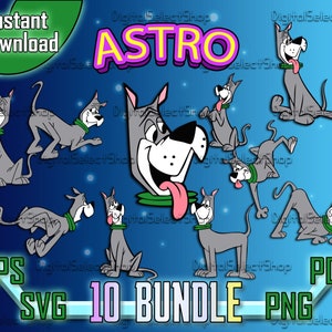 The Jetsons Svg Pack, Astro Jetson, Retro Cartoon, Svg Bundle, Layered Svg, PNG, PDF, EPS, Files for Cricut, Cricut Cut, Cartoon Dog