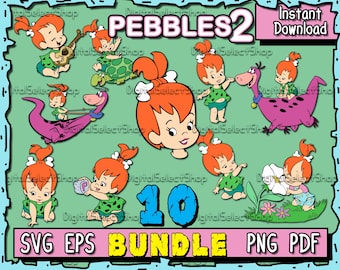 Kieselstein Flintstones SVG-Bundle, SVG, Pack, PNG, PDF, EPS, Dateien für Cricut,, svg Bundle, Cricut Cut, Flintstones Pack, Second