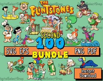 Familie Flintstones SVG, PNG, PDF, EPS, PNG, PDF, EPS, Cricut Cut, Fred, Pebbles, Wilma, Dino