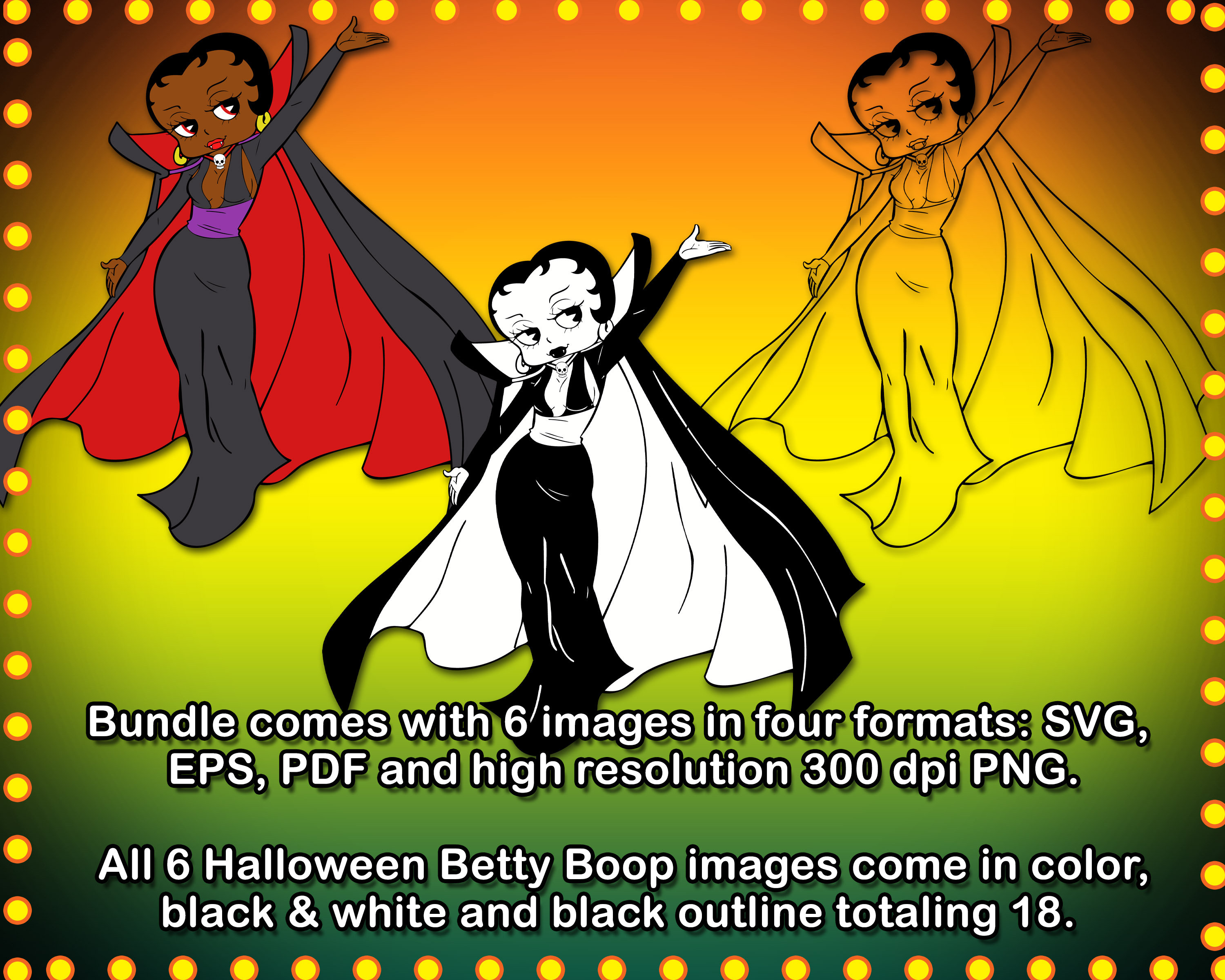 Black Betty Boop Svg Bundle, Halloween Svg, Bundle Layered Svg, PNG ...
