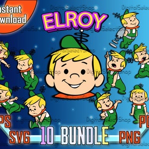 The Jetsons Svg Pack, Elroy Jetson, Retro Cartoon, Svg Bundle, Layered Svg, PNG, PDF, EPS, Files for Cricut, Cricut Cut, Space Toon