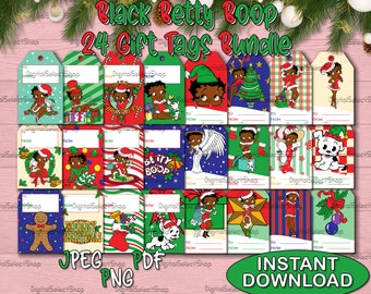 Weihnachten Geschenkanhänger, digitale Weihnachtsgeschenkanhänger, Geschenkanhänger, Frohe Weihnachten, Geschenkanhänger Bündel, Urlaub Geschenkanhänger, Betty Boop, PDF Datei,
