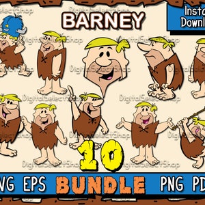Flintstones Svg Bundle, Barney, Svg Pack, Layered Svg, PNG, PDF, EPS, Files for Cricut,, Svg Bundle, Cricut Cut, Cute, Flintstones Pack