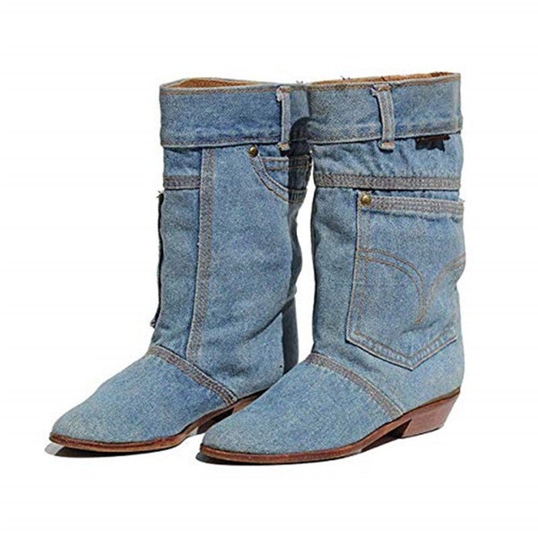 Denim Boots Etsy