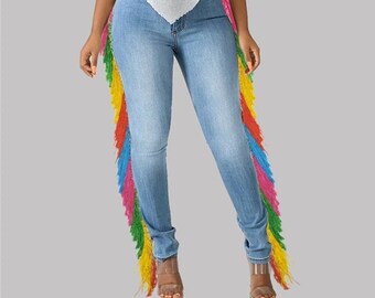 Tassel Jeans - Etsy