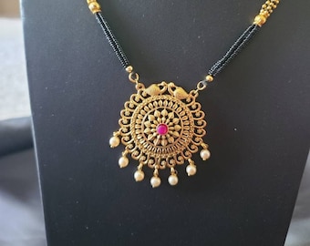Elegant 36-Inch Long Black Mangalsutra: A Timeless Symbol of Love
