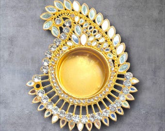 Stone studded a Tealight Holder for Puja / Home Décor