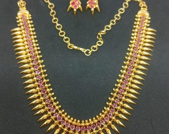 Spike necklace/ kerala jasmine neckalace/ mullaipoo necklace/maharastrian durva necklace/One gram gold Mallige