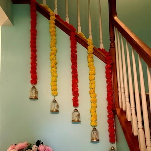 Marigold Garland Hangings with Cage - Vibrant Floral Home Decor