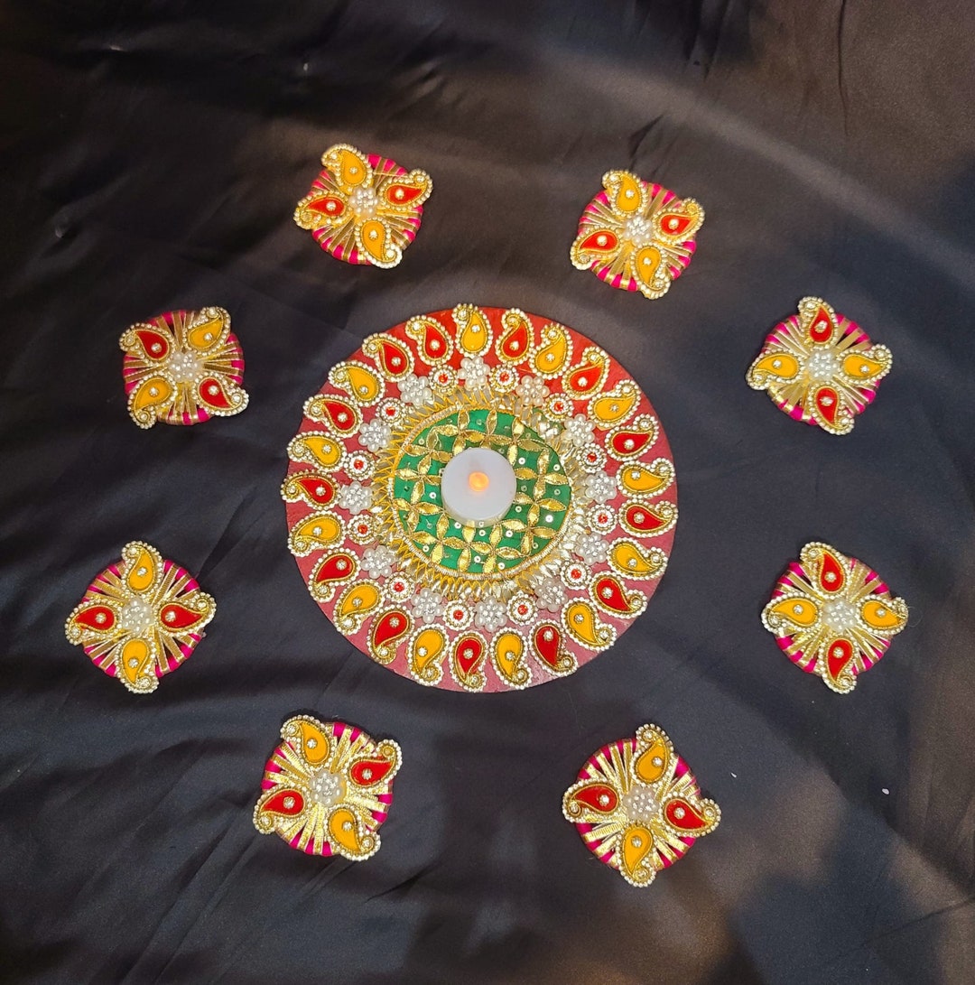 Handmade Pearl Rangoli Set - Exquisite Rangoli Decoration for Diwali ...
