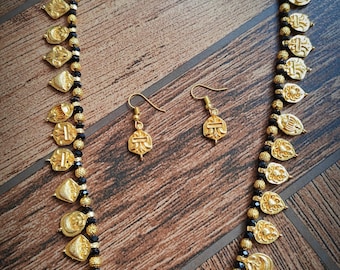 Paramparik mudra haar/ coin crystal premium necklace/ Kasu necklace/ Rani Haar