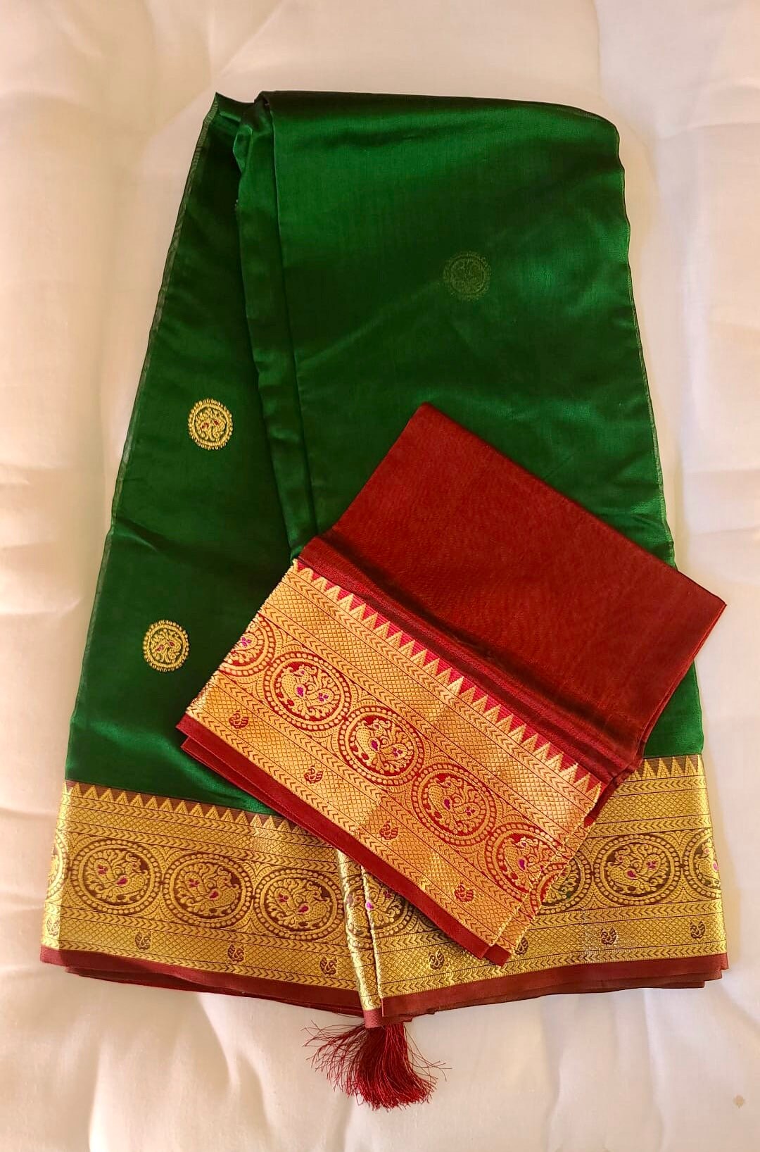 Silk Mayuri Pethani Saree, Green Shade, SARI#977
