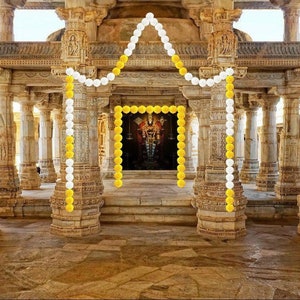 Temple Dwar Toran Tirupati Balaji Backdrop - Divine Decor for Puja