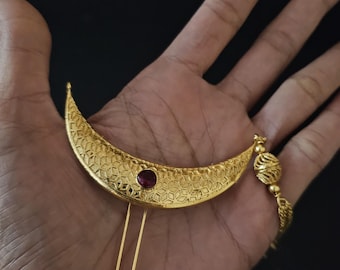 Hair pin / khopa/ handmade maharastrian hair pin with pearls | Hair Bun Pin |Juda Pin | Indian Hair Jewelry| Traditional U Pin