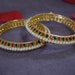 Set of 2 Indian Traditional Golden Stone Bangles - Maharashtrian Moti ...