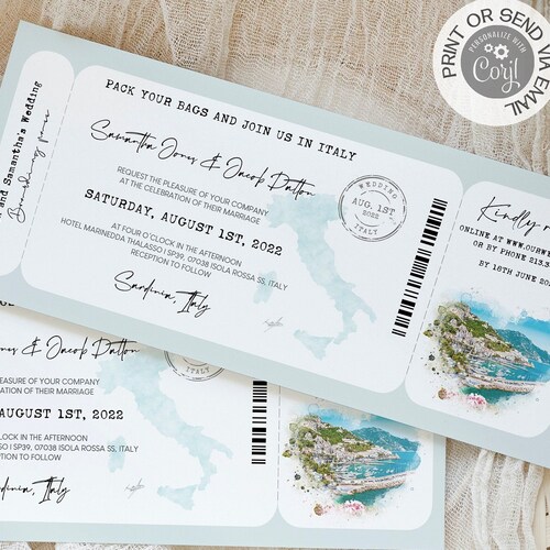 Italy Destination Wedding Invitation Suite Italian Wedding Etsy Australia