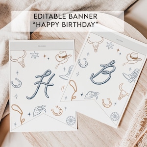 Editable Rodeo Birthday Banner: Western Cowboy Party Decor (Digital Download)