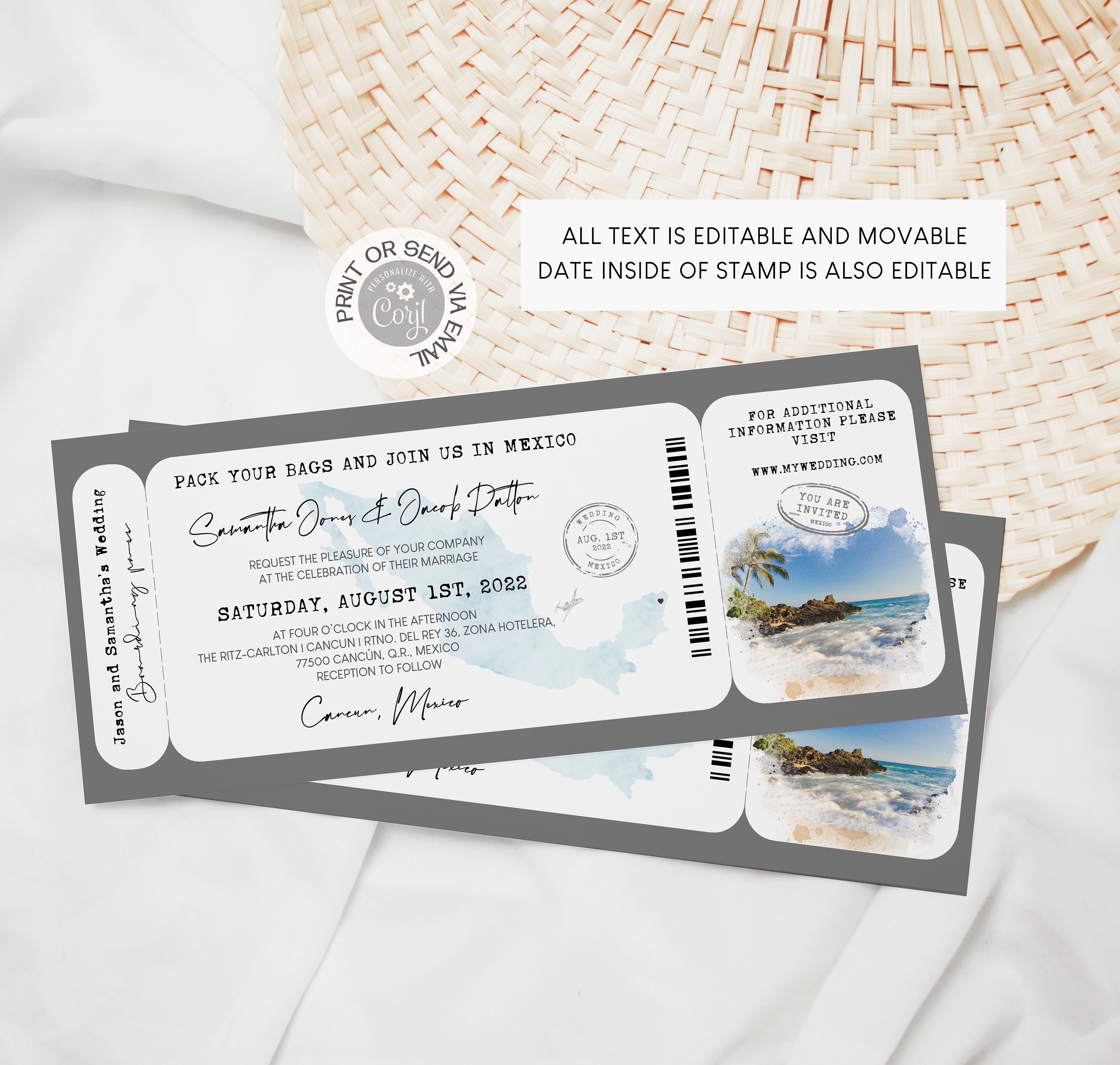 Cancun Mexico Invite pic