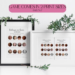 KLEO Love or Labor Screams, Baby Shower Game, Modern Minimalist ...