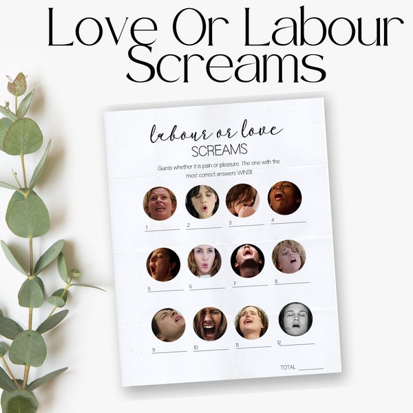 Love or Labor Baby Shower Game - Etsy
