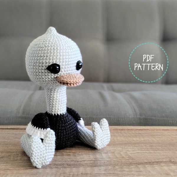 Olli der Strauß (Amigurumi PDF Häkelanleitung - ENGLISCH)