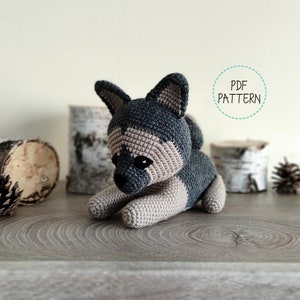 Rex der Deutsche Schäferhund (Hund Amigurumi PDF MUSTER - ENGLISCH)