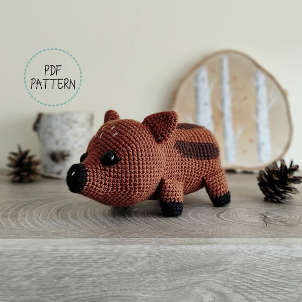 Wildschwein Herbst (Amigurumi PDF Häkelanleitung - ENGLISCH)