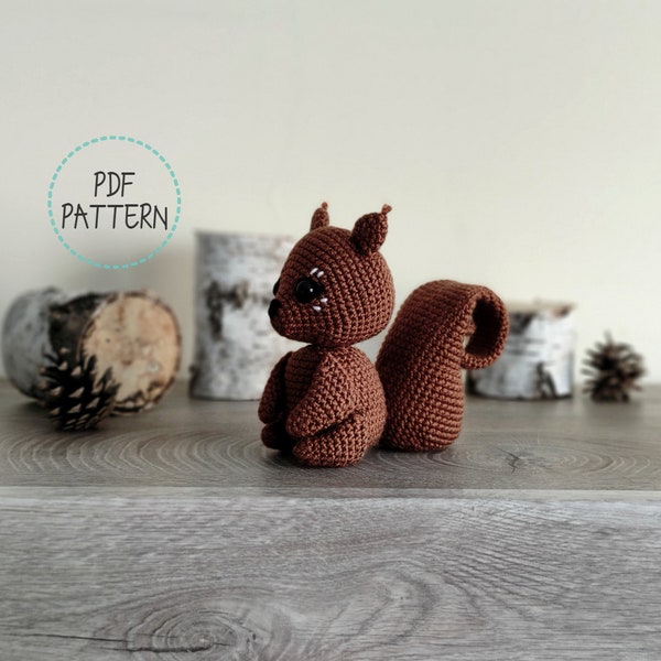 Nina the Squirrel (Amigurumi crochet PDF PATTERN - ENGLISH)