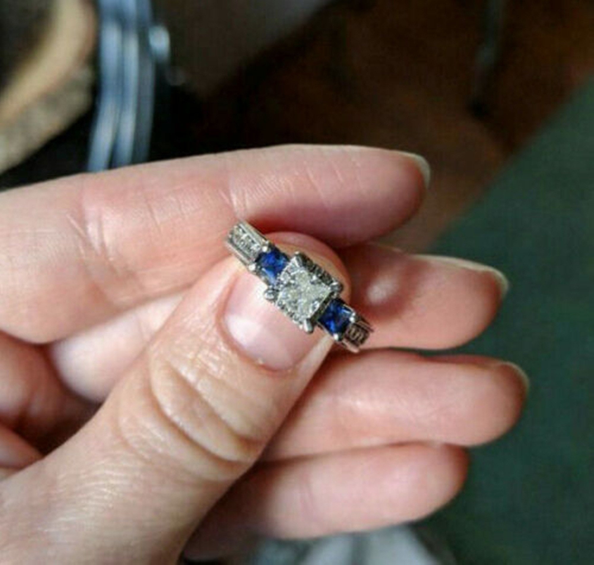 Kay jewelers diamond and 2024 sapphire engagement ring