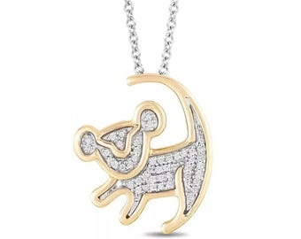 The Lion King Necklace, Simba Pendant Necklace, Animal Lover Gift, Movie Character Necklace, Safari King Charm Necklace, Cute Animal Jewelry