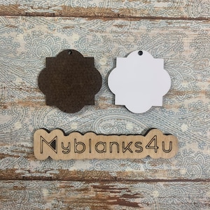 Quatrefoil earring sublimation blanks, 10 pair, Free Shipping, single or double sided, 20 sublimation earrings