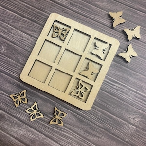 Butterfly Tic Tac Toe Game 2 pack, Houten Bordspel