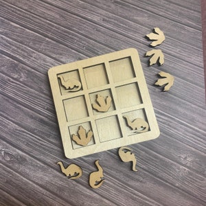 Dino Tic Tac Toe Spel, Houten Bordspel