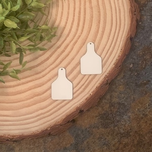 Cow Tag earring sublimation blanks, 10 pair, Free Shipping, single or double sided, 20 sublimation earrings