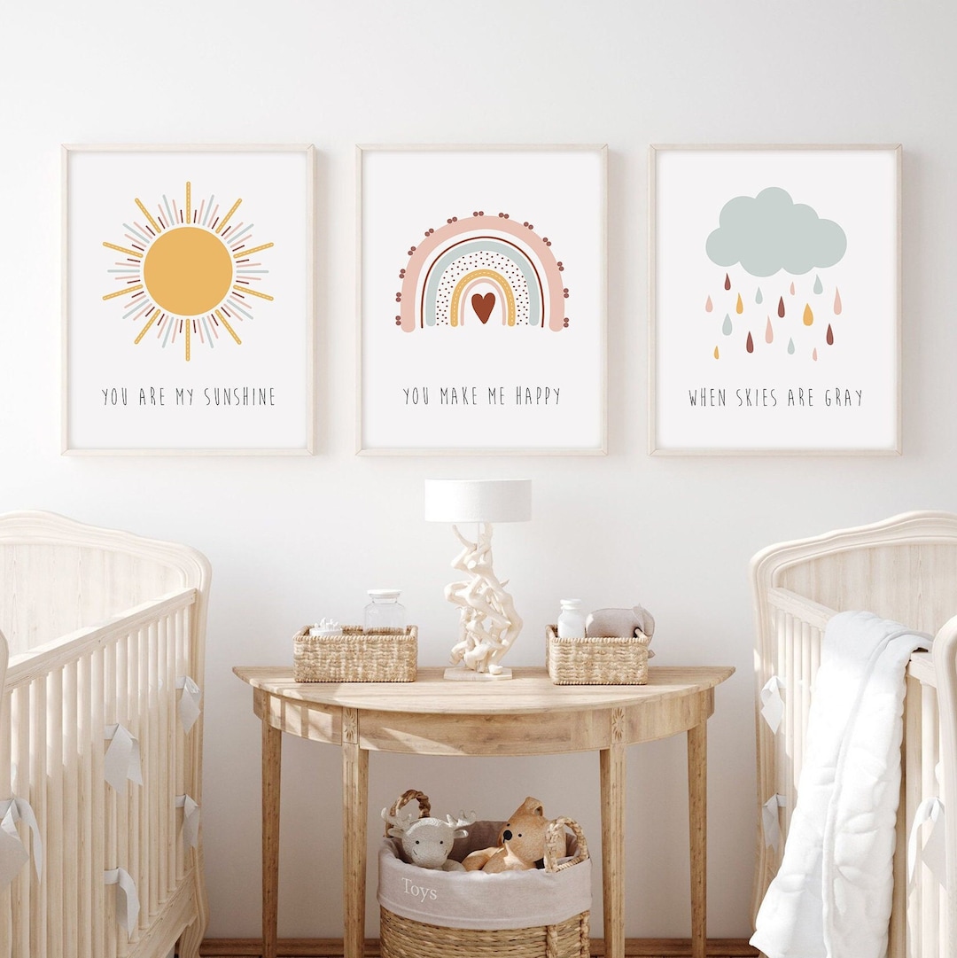 You Are My Sunshine Wall Art, Rainbow Nursery, Nursery Wall Art ...