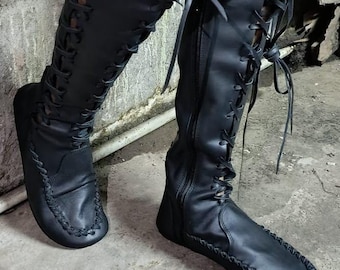 Boots Woman, Knee high boots, Leather Boots Woman, Lace up Boots, HANDMADE Original 100% leather