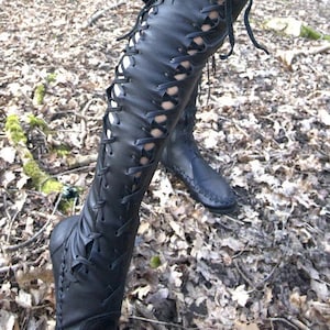 Woman boots, Lace Up Boots, Knee high boots, Leather Boots Woman, HANDMADE Original 100% leather