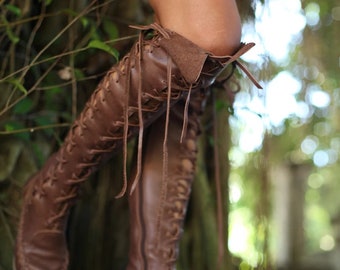 Knee high boots, boots wonan, Leather Boots Woman, Lace up Boots, HANDMADE Original 100% leather