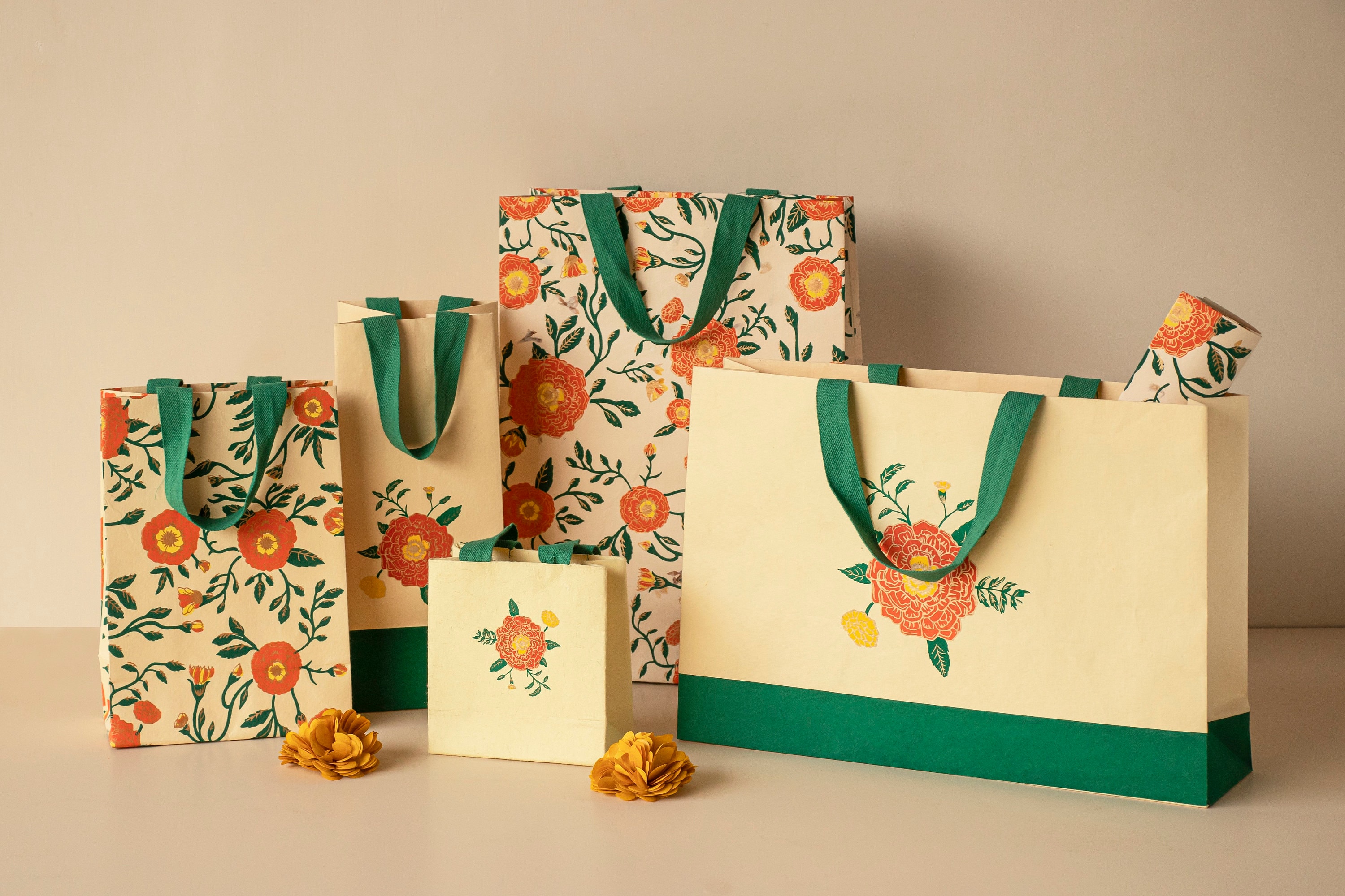 Small Paper Gift Bags Handmade Paper Gift Bag Floral Paper 