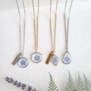 Forget Me Not Necklace, Miscarriage Necklace, Miscarriage Gift for Loss, Pregnancy Loss of Baby, Resin Flower Keepsake, Real Flower Necklace