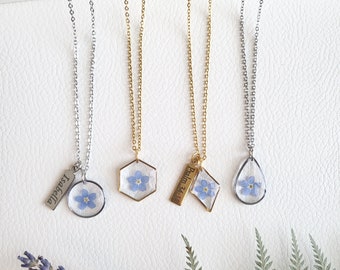 Forget Me Not Necklace, Miscarriage Necklace, Miscarriage Gift for Loss, Pregnancy Loss of Baby, Resin Flower Keepsake, Real Flower Necklace
