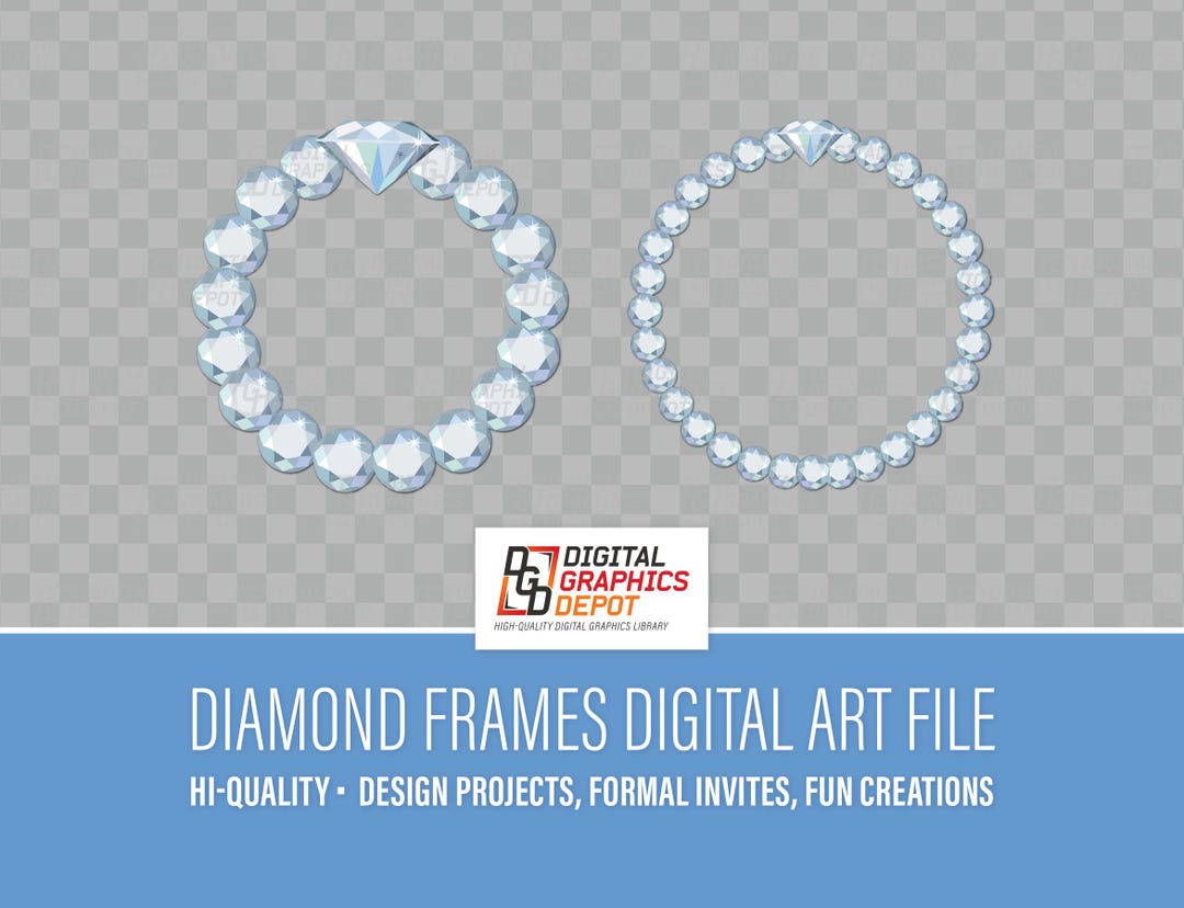 Diamonds Frame | Digital File | Circle Diamond Frames | PNG Files ...