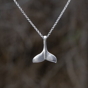 Silver Whale's Tail Pendant Necklace