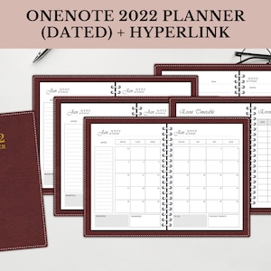 OneNote 2022 Planner (DATED), HYPERLINKED One Note Planner, OneNote Journal, Daily, Weekly, Monthly Planner