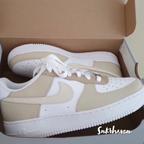 Custom Tan Beige Air Force 1s Sneakers Gifts for Him | Etsy