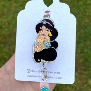 Princess Jasmine Badge Reel, Badge Holder, Princess Badge Holder