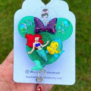 Prinzessin Ariel Abzeichen Reel, Under the Sea, Abzeichen Halter